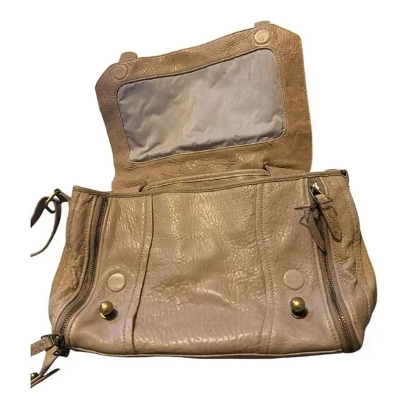 OLIVIA HARRIS Brown Leather Shoulder Bag/Crossbody - Military-ish Look - Picture 5 of 11